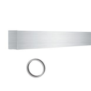 Freigestelltes Produktbild im idealen Blickwinkel fotografiert zeigt das Diamond Doors Schiebetürsystem LINEA 40 für Holztür, 1-flügelig, Edelstahl-Optik matt mit Griffmuschel GM_49110