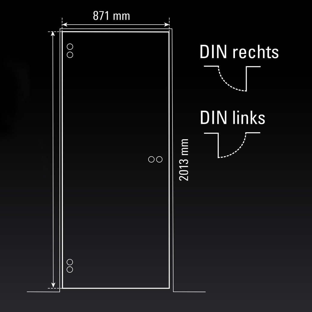 Glasdrehtür DD 593 ESG BASIC GREEN matt 871x2013x8mm Studio/Office Ö-Norm L