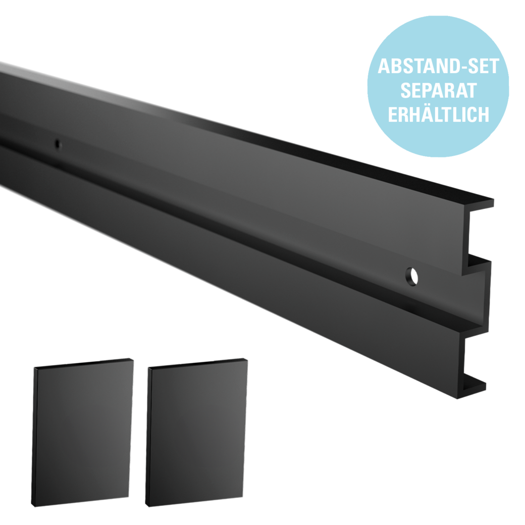 Schiebetürsystem LINEA 60 2.0 PREMIUM Wandmontage/Holztür 2m 1-flügelig Schwarz