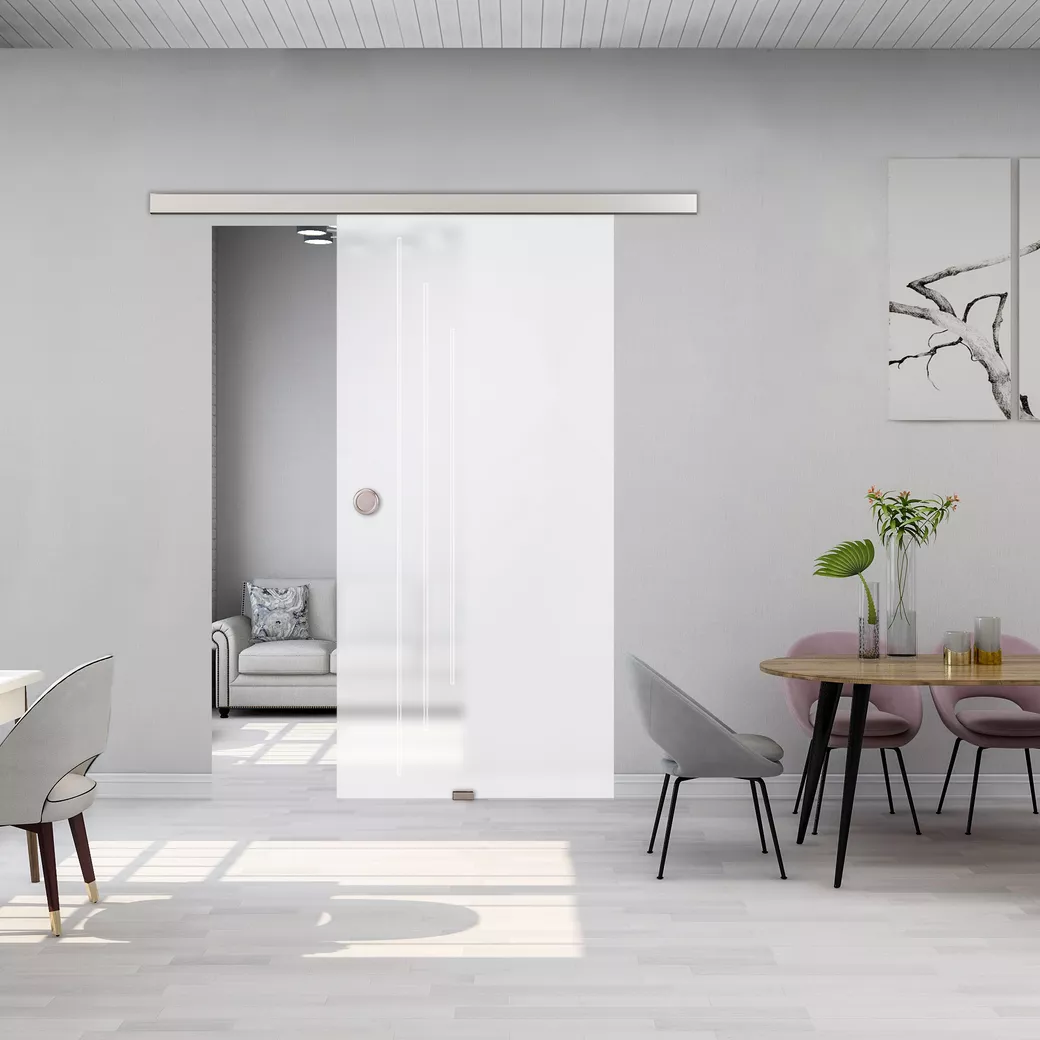 Glasschiebetür DD 596 ESG BASIC GREEN matt 935x2058x8mm