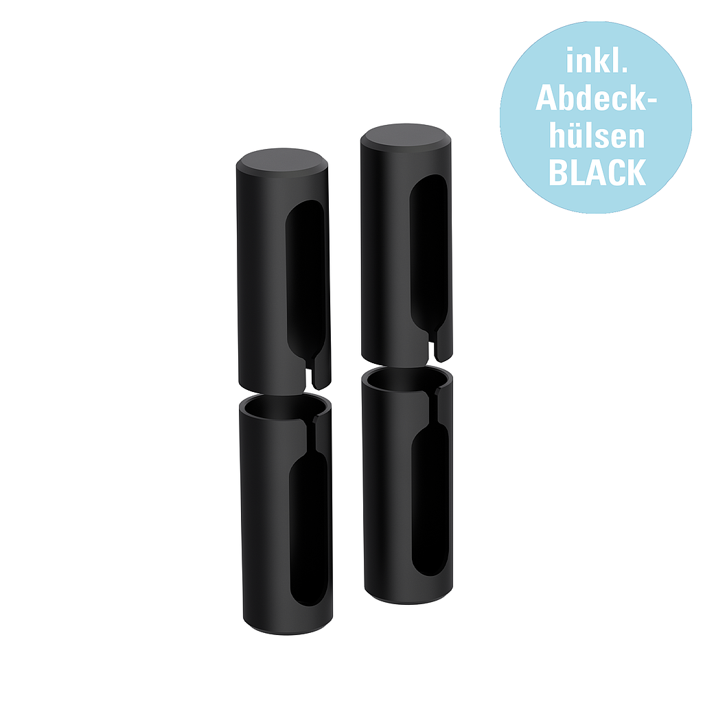 Türgriffgarnitur L-FORM PREMIUM Klipptechnik Rosetten rund smart2lock R schwarz