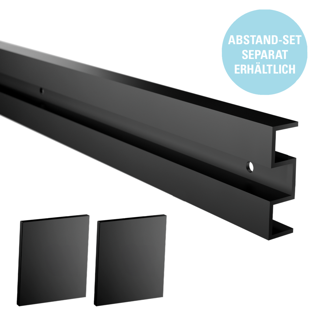 Schiebetürsystem LINEA 40 PREMIUM BLACK Wandmontage/Holztür 1,9m 1-flg. inkl. GM FLEX QUATTRO